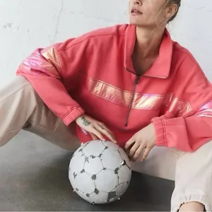 Free People Movement Away We Go Half Zip Pullover Pink Hibiscus Iridescent thumbnail 1