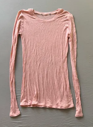 Y2K Era Sheer Long Sleeve Top Pink thumbnail 1