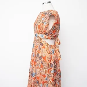 MISA‎ - Dana Mae Cut‑Out Cotton Floral Maxi Dress thumbnail 10
