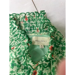 Melloday Women's Green Tiered Sleeveless Knee Length Dress with Smocked Neck. M. thumbnail 5