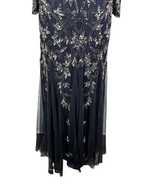 Adrianna Papell Long Sleeve Beaded Sequin Maxi Gown Size 12 thumbnail 10