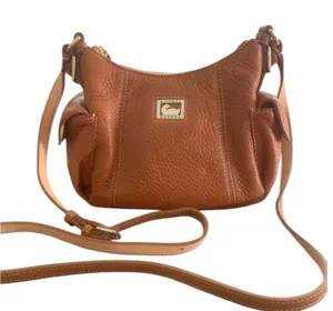Dooney & Bourke Cognac Pebbled Leather Crossbody thumbnail 1