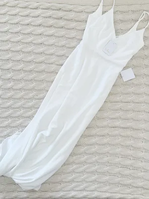 Lulu's Infinite Glory White V-Neck Slip Maxi Dress thumbnail 2