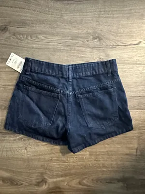 Zara Dark Blue Denim Jean Shorts thumbnail 5