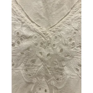 Anthro Let Me Be White Eyelet‎ Embroidered Peplum Cami Top Boho Cotton Sz 6 thumbnail 5