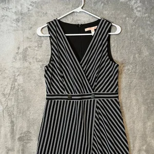 Hutch Indira Asymmetrical‎ Striped V-Neck Wrap Dress Size Small Black & White thumbnail 2