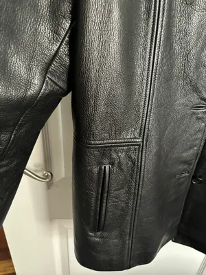 Jones New York Oversized Black Leather Blazer thumbnail 2