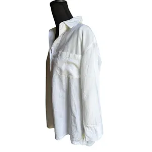 Old Navy Linen Blend White Tunic Cover Up Shirt Small Coastal Beach Resort thumbnail 3