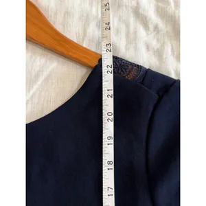 Sezane Louisie Blouse Size 36 US 4 Navy Lace Trim‎ thumbnail 5