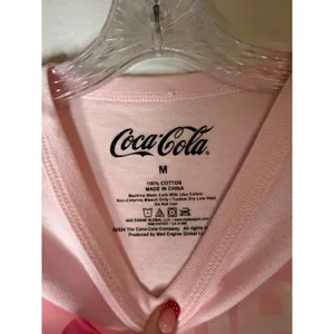 Diet Coke Pink Bow Graphic Tee Coca Cola Coquette Baby Pink Cotton Shirt Medium thumbnail 4