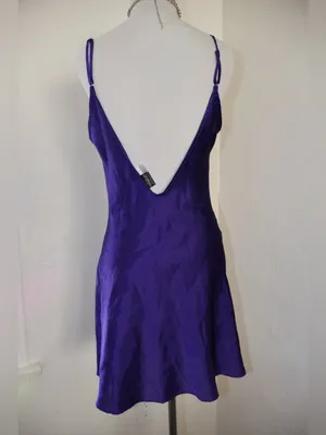 Vintage Fredericks of Hollywood Liquid Satin Lingerie Slip Small Deep Purple thumbnail 7