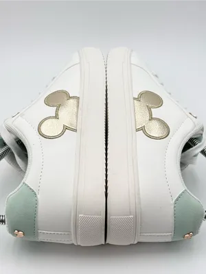Disney White‎ Sneakers with Gold Mickey Accent and Mint Trim thumbnail 7