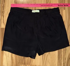Amanda Uprichard Medium Brooklyn Black 100% Silk Shorts‎ $152 Hem Out thumbnail 1