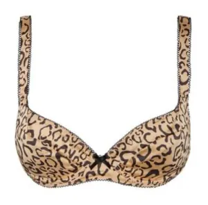 For Love & Lemons Leopard Satin Underwire Bra Small DD Animal Print thumbnail 1