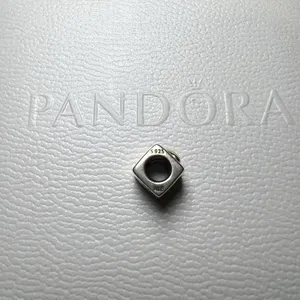 Pandora Two Tone 14K Gold Sterling Silver I Love You Cube Charm thumbnail 3