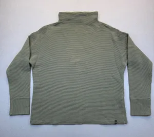 Varley Olive Green Ribbed Mock Neck‎ Pullover Sweatshirt Size L Cotton Portugal thumbnail 1