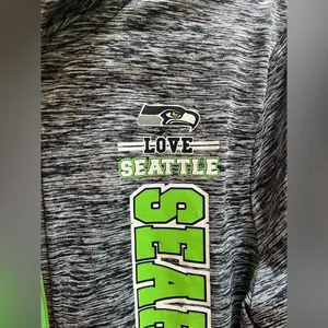 NFL Teens Love Seattle Seahawks Zip Up Athletic Jacket Grey Rave Green XL thumbnail 3