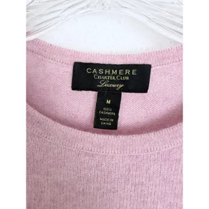 Charter Club Luxury 100% Cashmere Sweater Pink Lilac Crewneck M thumbnail 3