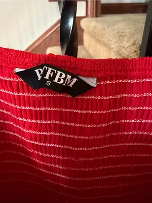 Red Smocked Maxi dress with White Ladder Stitching thumbnail 3