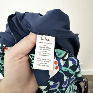 [Lulu's] Positively Adorable Navy Scarf Print Satin Tiered Bustier Romper NWT XL thumbnail 12