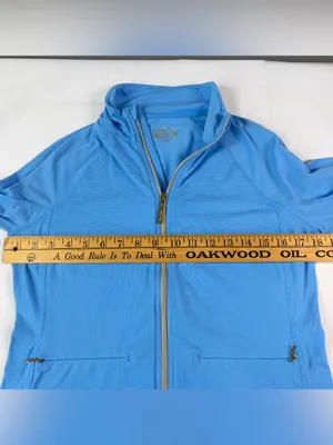 Lilly Pulitzer Luxletic Kapri Full Light Blue Zip Up Gold Accents Women's Size M thumbnail 4