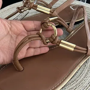 Montego Bay Tan Gold Hardware Thong Slingback Sandals‎ Size 9 thumbnail 8