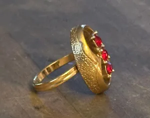Vintage Sarah Coventry Fire Fly Red Stones Ring thumbnail 5