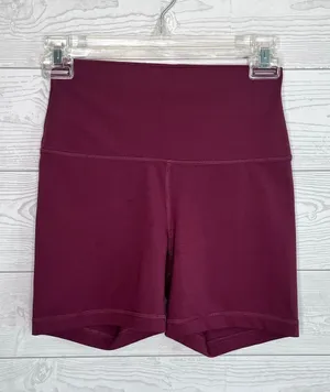 Yogalicious Lux burgundy high- waisted biker shorts Size Small thumbnail 1
