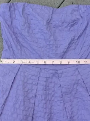 J. Crew Purple Crinkle Pattern Strapless Dress with Pockets thumbnail 11