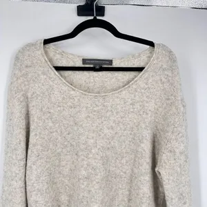 French‎ Connection Wool Blend Light Gray Bell Sleeve Boat Neck Sweater Small thumbnail 2