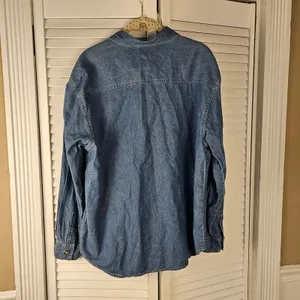 Vintage POOH Disney Embroidered Eeyore Denim Long Sleeve Button Down Shirt‎ Med thumbnail 4
