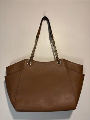 Michael Kors Jet Set Travel Large Bag Chain Straps Brown Full Zip thumbnail 2