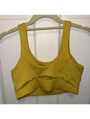All in motion Yellow sports bra with built in bra #activewear #gymwear #fitness thumbnail 2