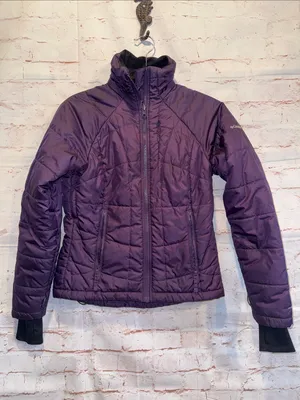 Columbia Women Purple Insulated Jacket soft shell full zip front pockets ski XS thumbnail 1