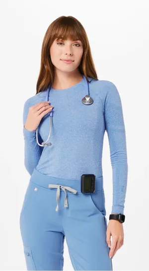 Salta Seamless Long-Sleeve Under scrub Ceil Blur Size Small NWT thumbnail 1