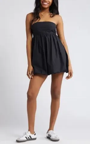 BP black sleeveless mini dress with a bubble hem and bow detail. Size M thumbnail 1