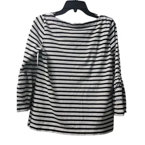 J.‎ Crew Embroidered Blouse Small Strips Floral Bell Sleeves thumbnail 2