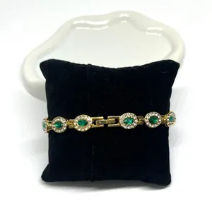 Gold Sparkly Emerald Green Stone Luxury Watch thumbnail 2