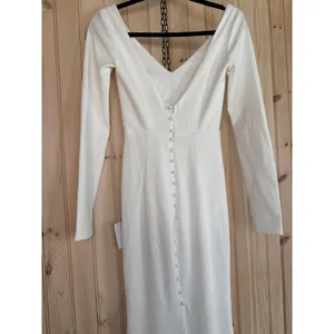 NWT Lulus Feeling of Forever White Long Sleeve Mermaid Maxi Dress Wedding XXS thumbnail 9