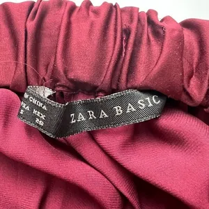 Zara Basic Burgundy Beaded Waist Maxi‎ Skirt Size S Burgundy Wine Red Boho thumbnail 6