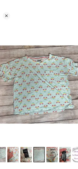 Disney 2 Piece Rainbow Mickey Print Summer Pajama Set in Aqua Mint. EUC. Stretchy and super soft. Short sleeve top with shorts. Oversized fit on top. Top: 21” bust 21.5” long. Pants: 13-17” waist 10.5” rise 4.5” inseam LGBTQIAS+ thumbnail 6
