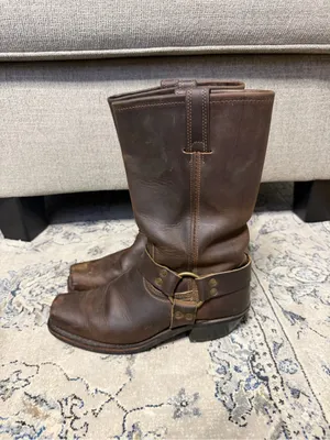 FRYE Harness 12R Boots in Smoke Brown thumbnail 7
