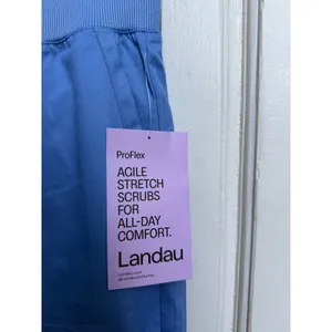 Landau ProFlex Agile Stretch Women's Scrub Pants Cargo‎ Pockets Blue Size Medium thumbnail 2