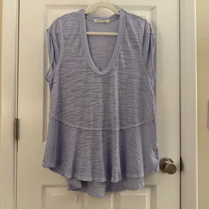 Free People We The Free Purple Semi Sheer Sweetness Tee Small thumbnail 2