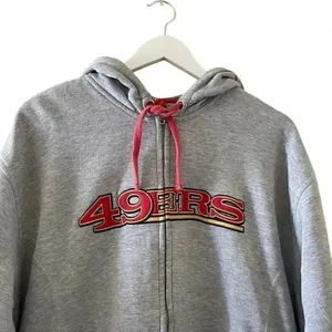 Authentic NFL 49ers Gray Long Sleeves Unisex Hoodie Sweatshirt SZ L #1246 thumbnail 3