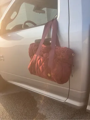 NWT Wantable Quilted Tote Bag in Burgundy thumbnail 2