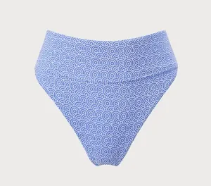 Berlook Blue Jacquard High Waist Bikini Bottom ONLY 63 thumbnail 7