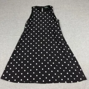 Lauren Ralph Lauren Dress Womens 4 Black Polka Dot Sleeveless A-Line Short thumbnail 1