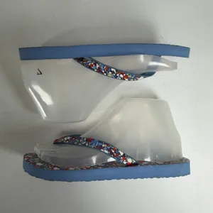 Tory Burch 6 Linosa Festival Flip Flop Printed Naplak Logo Thong Sandals Preppy thumbnail 4
