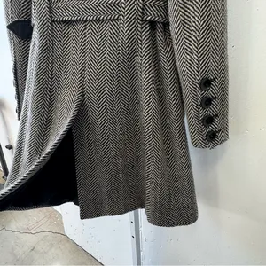 Guess Women’s Wool‎ Blend Herringbone Tailored Double Breasted Pea Coat Gray Sm thumbnail 7